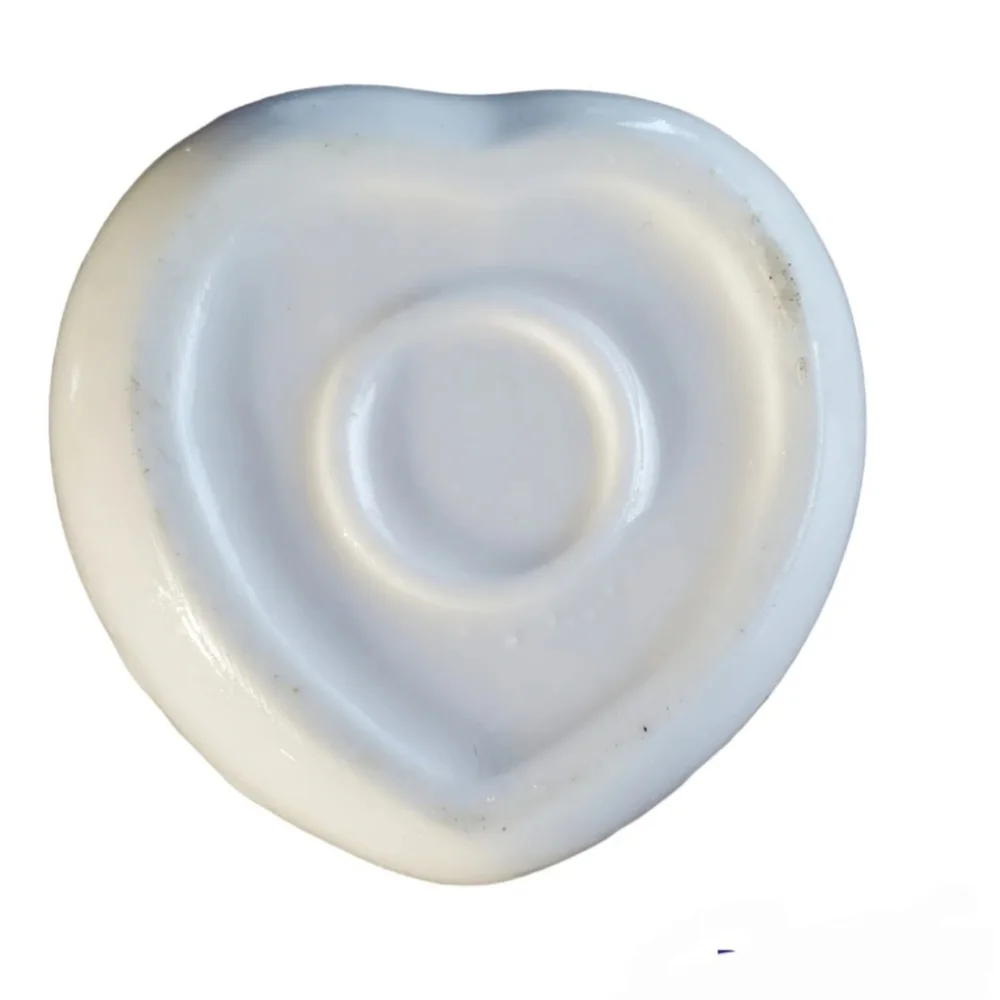 Trinket Box Heart Shaped Lenwile Ardalt White Flower Hinged Lid Vintage - Picture 8 of 8